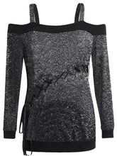 Load image into Gallery viewer, Women's Autumn Sweater plus Size Large Size Long Sleeve off-Shoulder Top String Female Blouses Solid Thin Casual Sweater