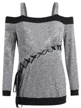 Load image into Gallery viewer, Women's Autumn Sweater plus Size Large Size Long Sleeve off-Shoulder Top String Female Blouses Solid Thin Casual Sweater